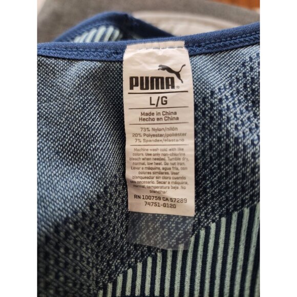 Puma Women's Blue Combo Seamless Medium Support Sports Bra Size Large - Picture 7 of 11